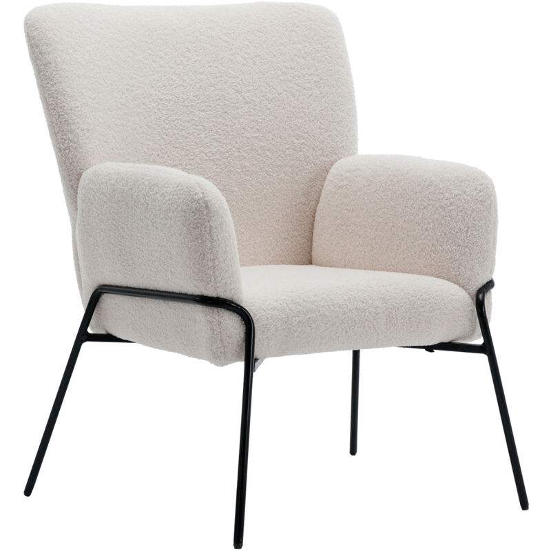 Freia Loungesessel Modern Mit Armlehne Cocktailsessel Polsterstuhl Weiß - Svita