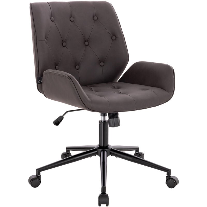 Svita - gabriel Chaise de bureau Chaise de bureau design vintage similicuir noir