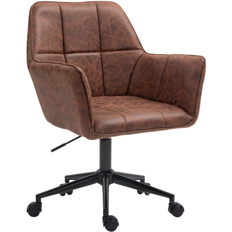 Svita - greg chaise de bureau réglable en hauteur en similicuir marron