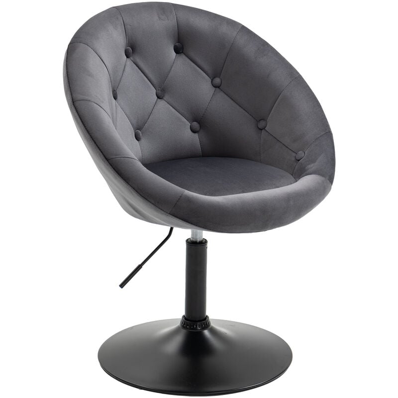 Havanna Fauteuil Lounge Fauteuil club Tabouret de bar Fauteuil pivotant Velours Gris - Svita