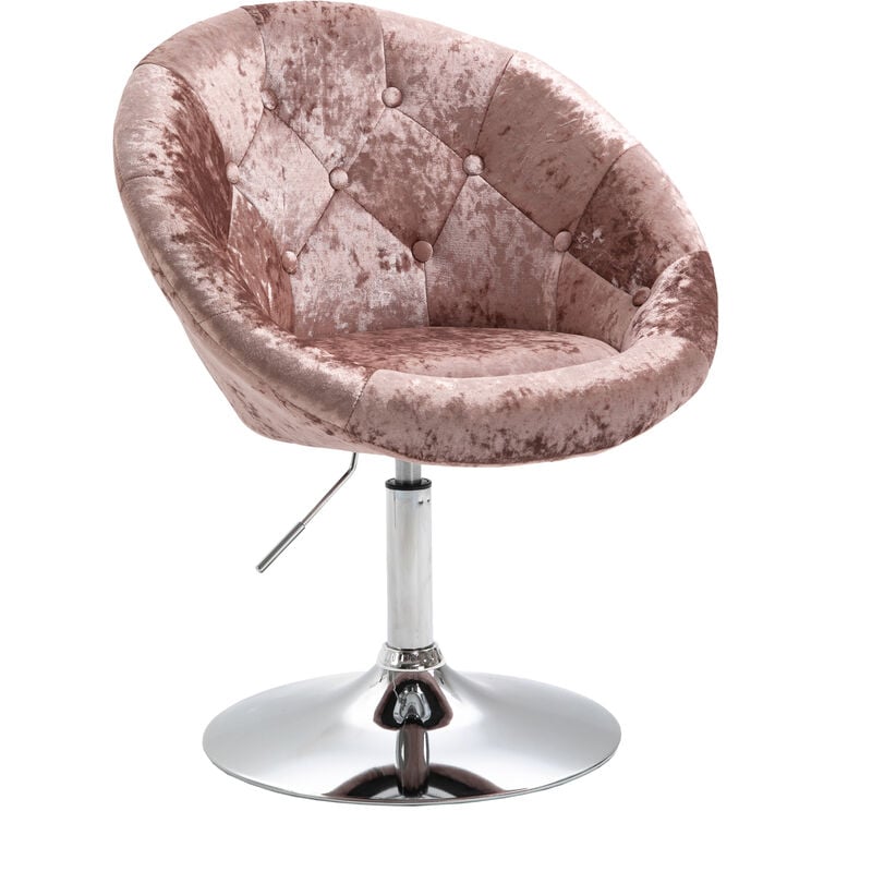 Havanna Fauteuil Lounge Fauteuil club pivotant velours rétro champagne rose - Svita