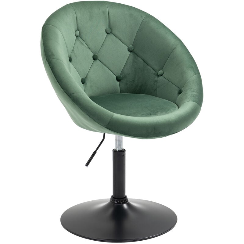 Havanna Fauteuil Lounge Fauteuil club Tabouret de bar Fauteuil pivotant Rétro Vert foncé/Noir - Svita