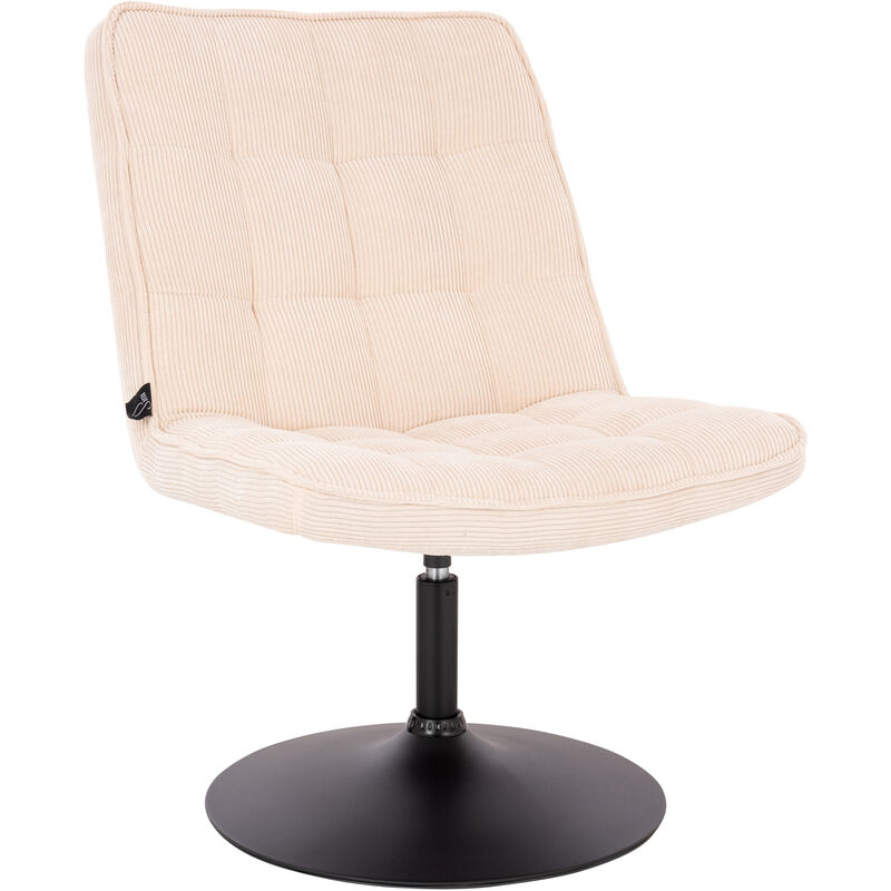 Henry Chaise de salon Chaise rembourrée Fauteuil pivotant Pied de salon Cordon beige - Svita