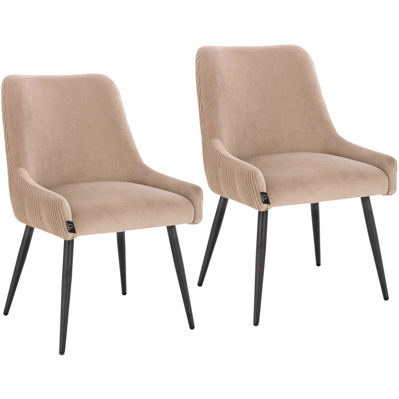Svita - isabelle Lot de 2 chaises de salle à manger Chaise rembourrée Dossier en velours taupe