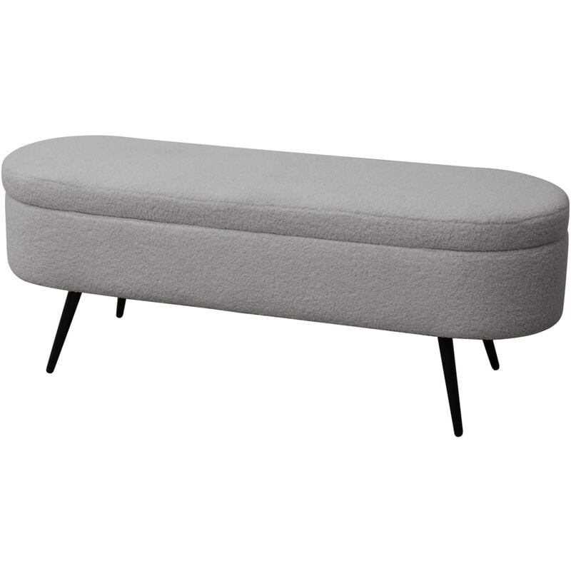 Svita - ivy Banc avec tissu Teddy Ottomane Pouf avec espace de rangement Banc rembourré