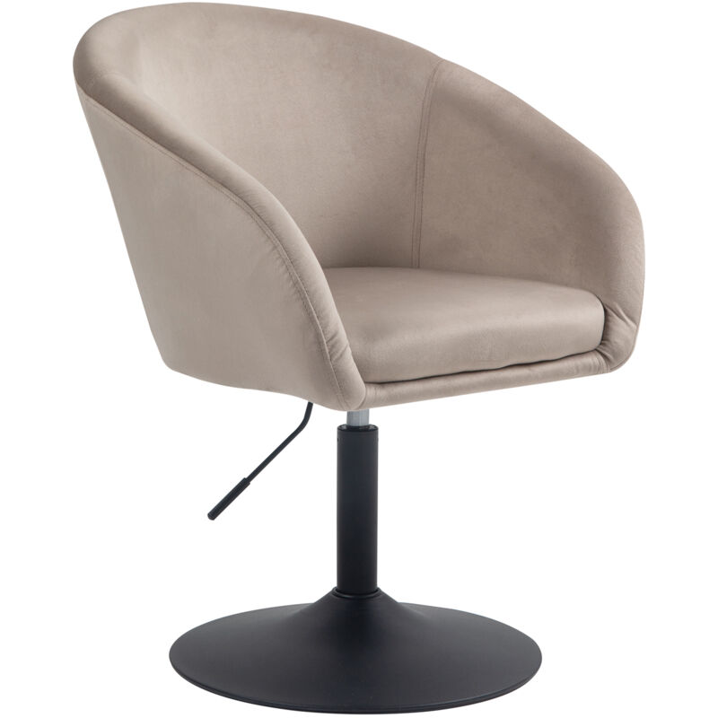 Jamaika Fauteuil lounge Fauteuil cocktail pied assiette avec accoudoirs velours taupe - Svita