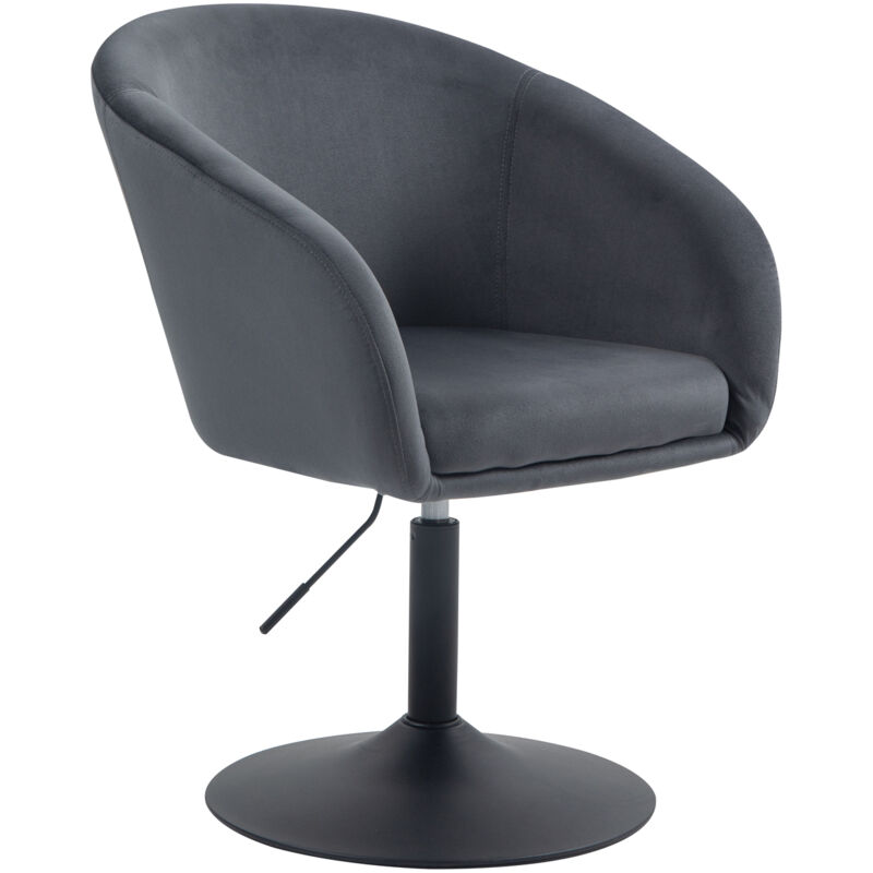 Jamaika Fauteuil lounge Fauteuil cocktail pied assiette avec accoudoirs velours gris foncé - Svita