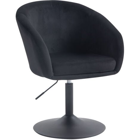 SVITA JAMAIKA Fauteuil lounge Fauteuil cocktail pied assiette avec accoudoirs velours noir