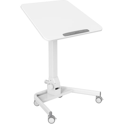 SVITA JEJU Table pour ordinateur portable Support pour ordinateur portable Pupitre réglable en hauteur pliable Blanc