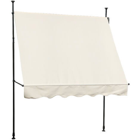 SVITA Klemmmarkise Balkonmarkise Handkurbel ohne Bohren 300x150cm Beige