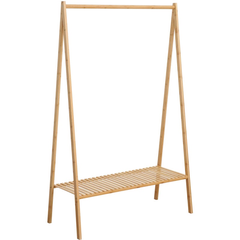 Lana porte-manteau avec étagère à chaussures en bambou pour couloir et dressing - Svita