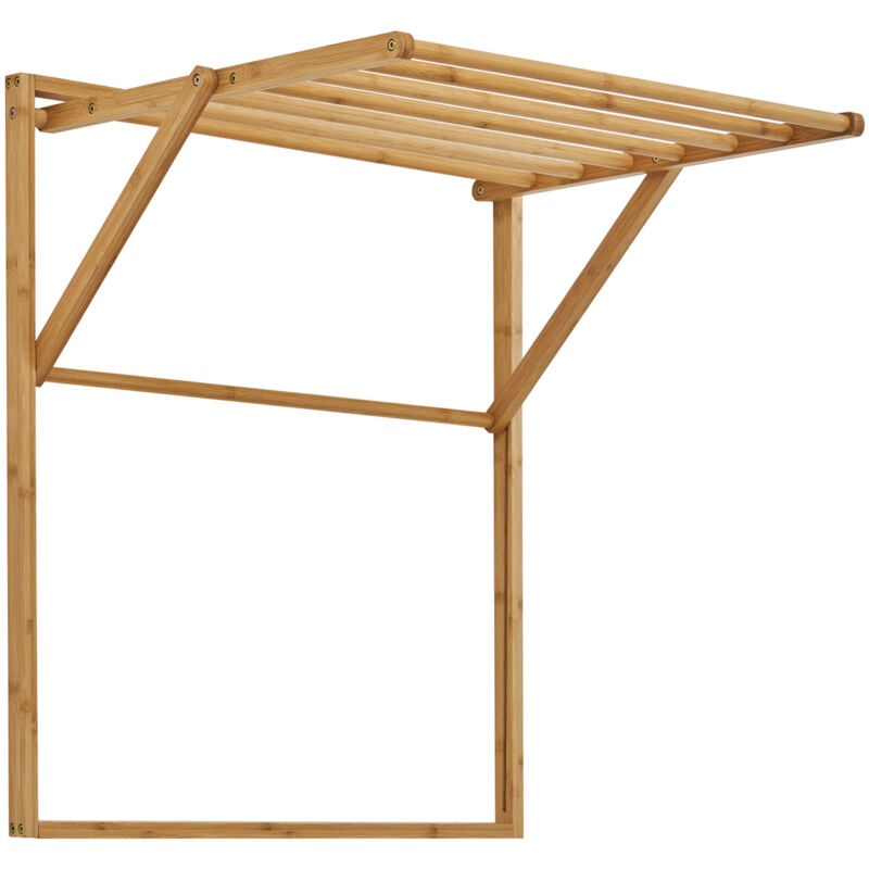 Svita - lokka porte-serviettes et porte-vêtements mural pliable en bambou