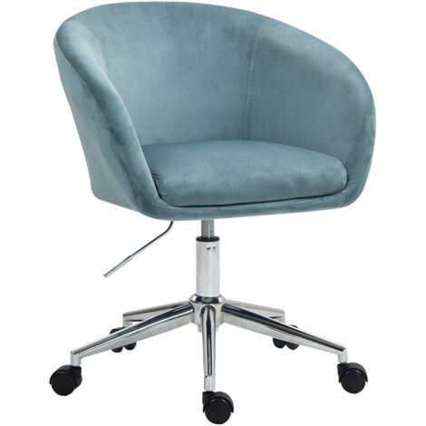SVITA LOUISA chaise de bureau en velours bleu, réglable en hauteur