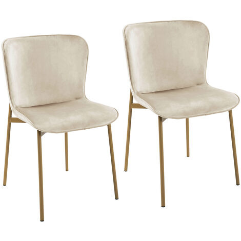 SVITA MARY Lot de 2 chaises de salle à manger rembourrées sans accoudoirs Chaise de cuisine Chaise de salon noir/noir