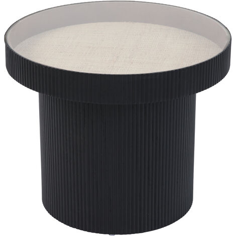 SVITA MIGUEL table d'appoint avec table basse en verre table basse petite ronde noir