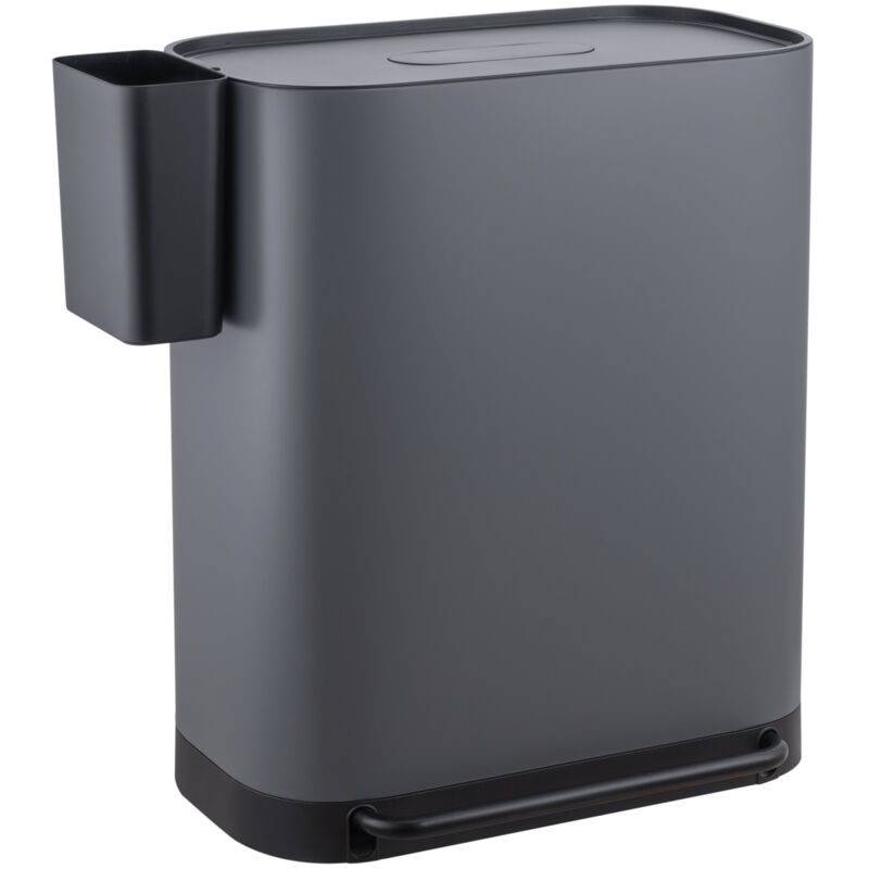 SVITA MLT2X30 Poubelle à pédale 60l 2 compartiments avec couvercle gris