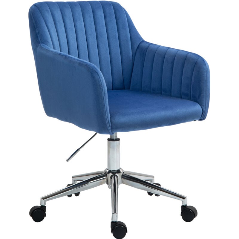 Svita - oliver Chaise de bureau, réglable en hauteur, revêtement en velours bleu