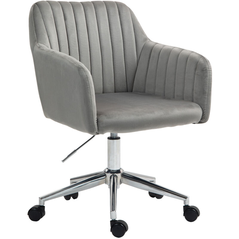 Svita - oliver Chaise de bureau, réglable en hauteur, revêtement en velours gris