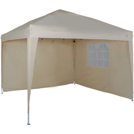 SVITA PAGO Gartenpavillon Partyzelt Pavillon faltbar Pop-Up Gartenzelt mit Fenster Beige
