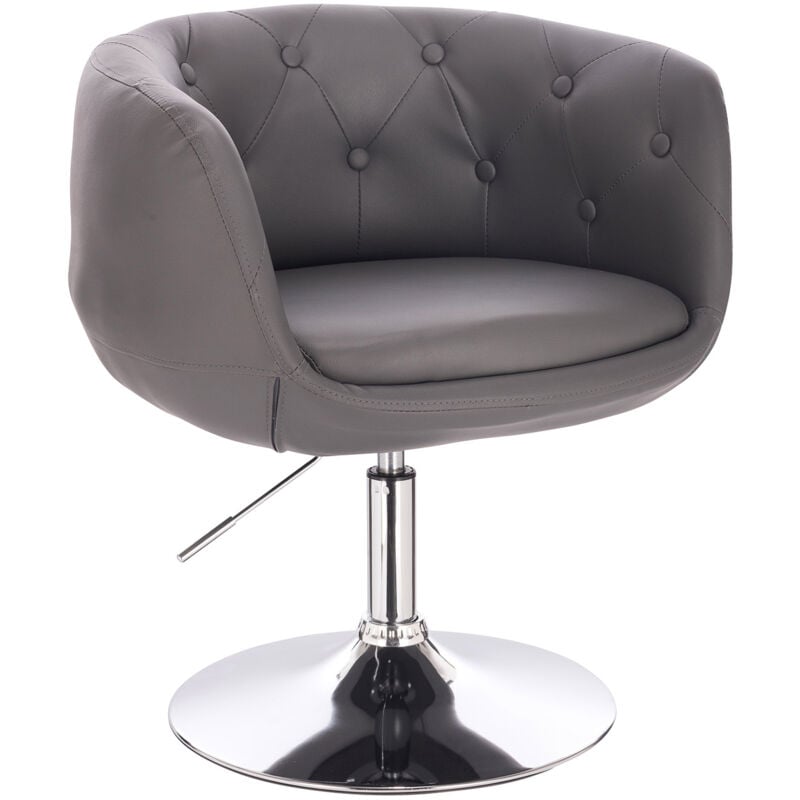 SVITA Panama chaise longue rétro chaise de cocktail gris simili cuir plaque base chaise de bar