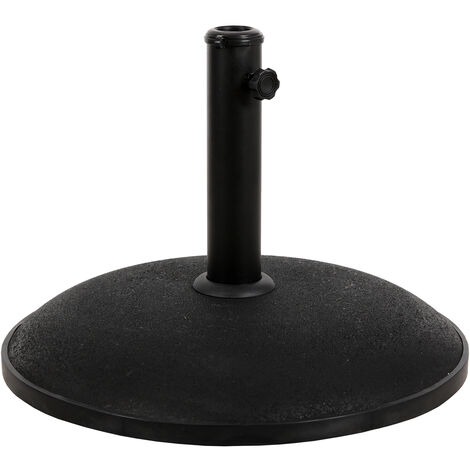 Svita – Pied de parasol béton 15 kg – Dimensions 41,5x35cm – Pour parasols 30/35/38mm – Protection sol en plastique – Couleur noir