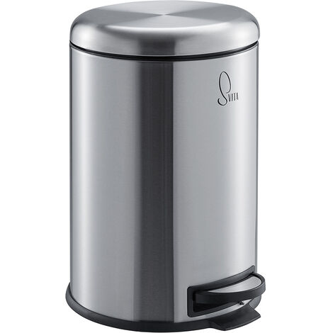 Svita – Poubelle à pédale inox 20L – Dimensions 31x44cm – Seau intérieur plastique – Compatible sacs standards – Usage quotidien facile