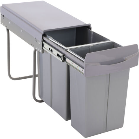 Svita – Poubelle encastrable 30L – 2 compartiments 10L + 20L – Système de séparation des déchets – Rails télescopiques pour accès facile