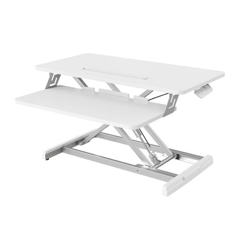 Svita – Rehausse de bureau réglable en hauteur – Vérin à gaz 12,5-49 cm – Tablette pour écran 77x40 cm – Plateau clavier 62x30 cm