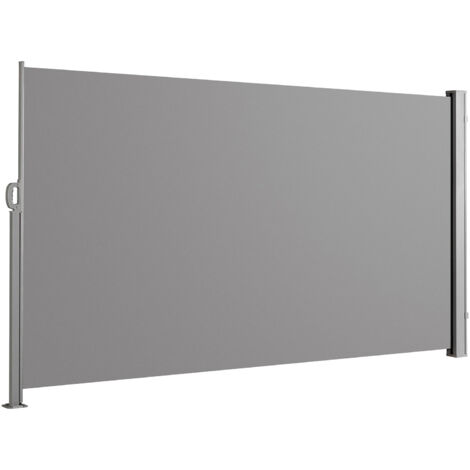 SVITA Seitenmarkise ausziehbar Sichtschutz 300x160 cm Hellgrau