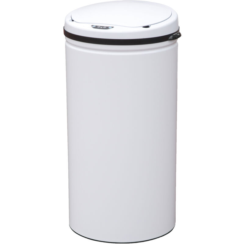 Sensor Poubelle 42L en acier Poubelle avec capteur Poubelle de cuisine blanc - Svita