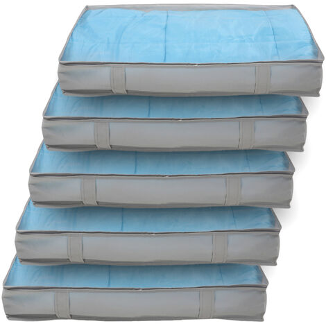 2 Bacs Rangement Pliables Vexqhovgalo 25x25x28cm - Organisation Tissu Gris