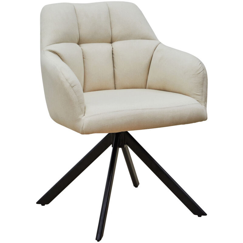 SVITA SORA chaise de salle à manger chaise pivotante rembourrée avec accoudoirs beige