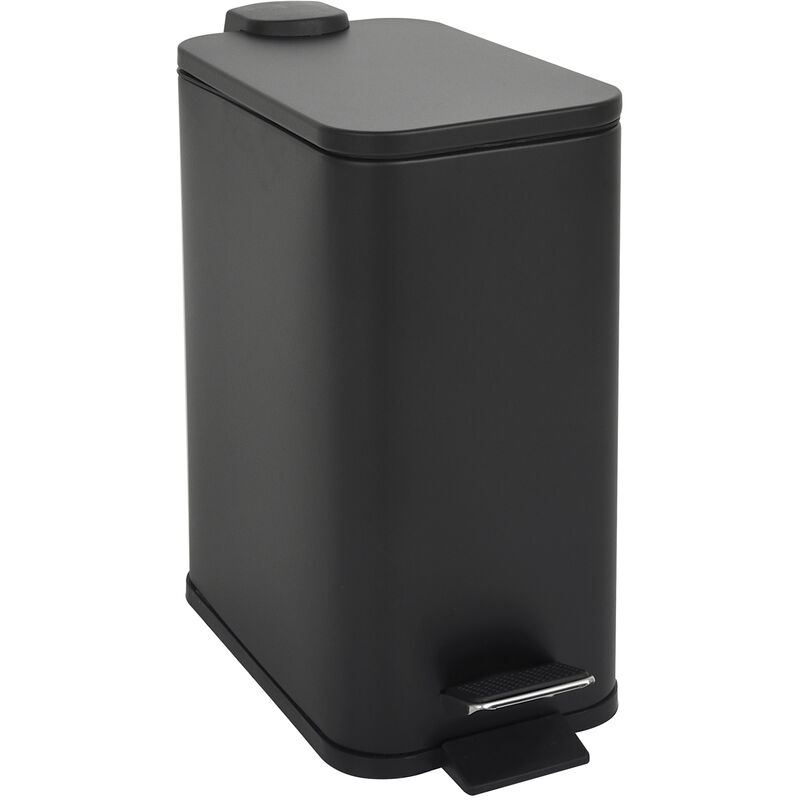 ST5 Poubelle à pédale 5l incl. seau intérieur Softclose rectangulaire noir - Svita
