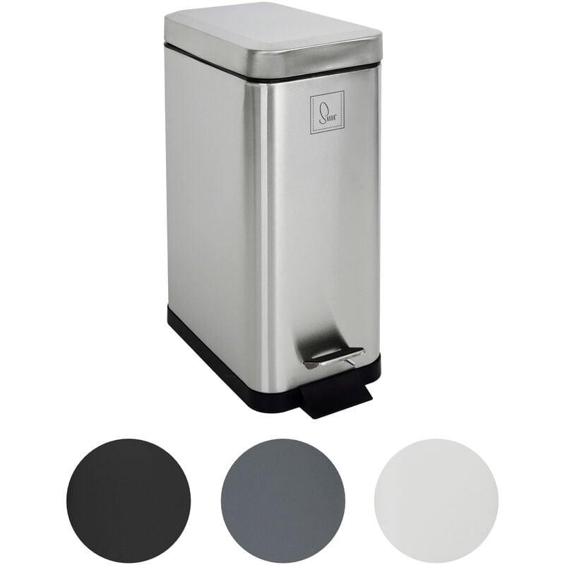 STM10 Poubelle à pédale 10l incl. seau intérieur Couvercle Softclose argent - Svita