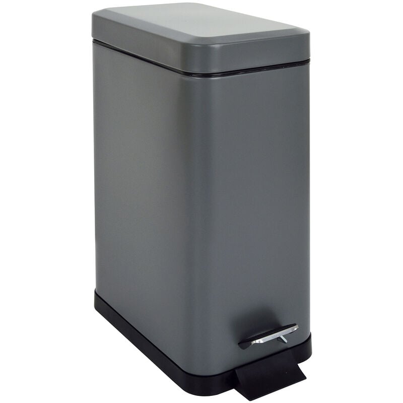 STM10 Poubelle à pédale 10l incl. seau intérieur Couvercle Softclose gris - Svita