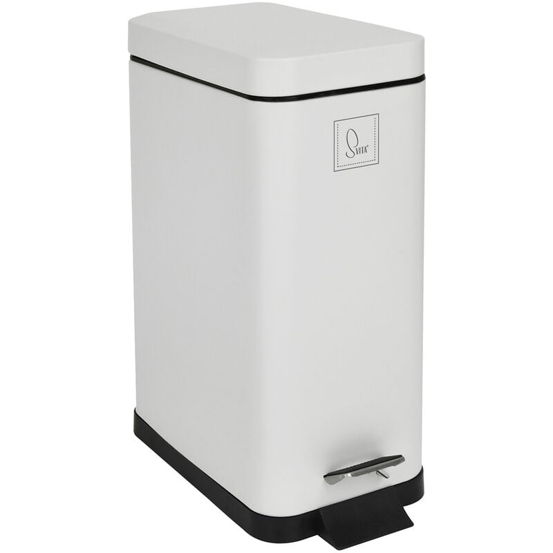 STM10 Poubelle à pédale 10l incl. seau intérieur Couvercle Softclose blanc - Svita