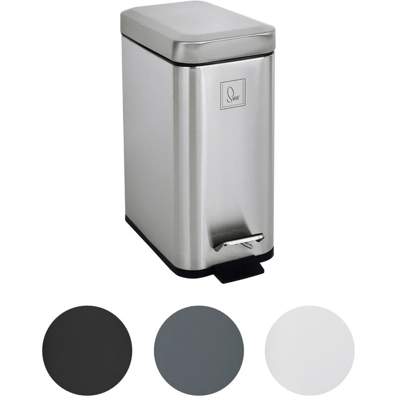 STM5 Poubelle à pédale 5l incl. seau intérieur Couvercle Softclose Argent - Svita