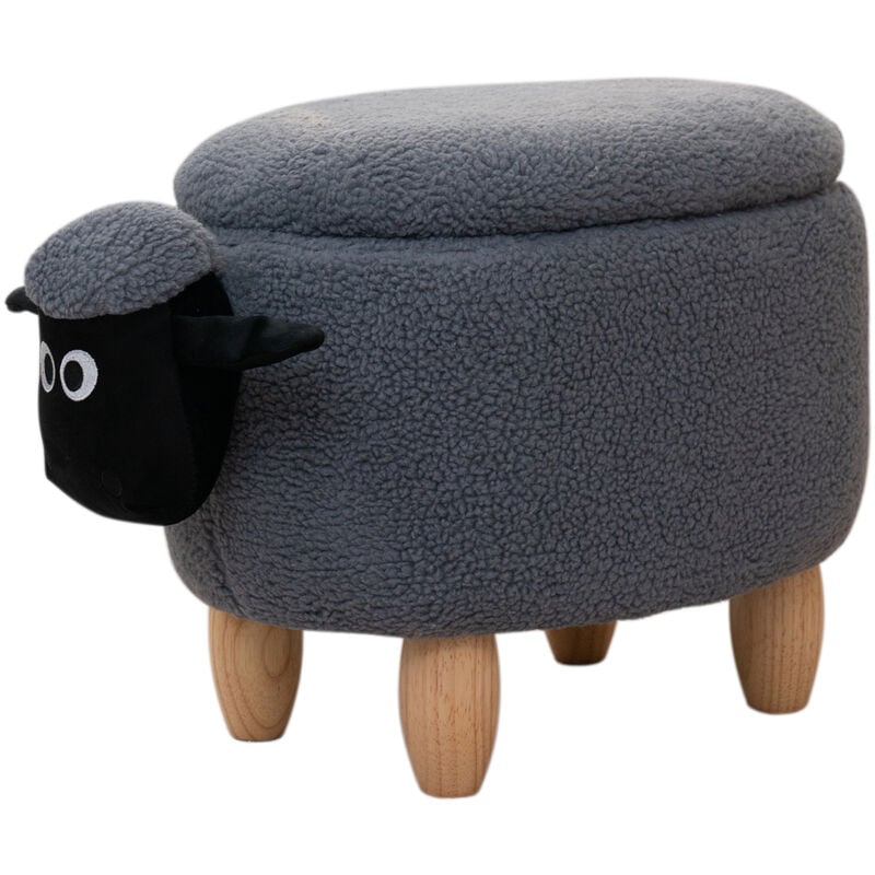 Tabouret pour animaux Espace de rangement Tabouret pour enfants Chambre d'enfants Mouton Gris - Svita