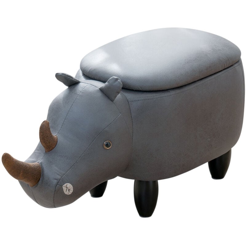Tabouret pour animaux Espace de rangement Tabouret pour enfants Chambre d'enfants Boîte de siège rhinocéros - Svita