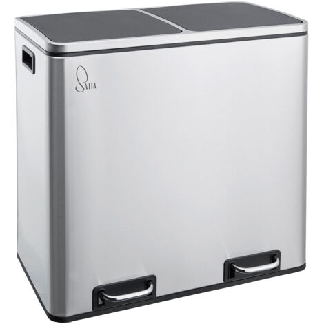 SVITA TM2X24 Abfalleimer 48L Silber