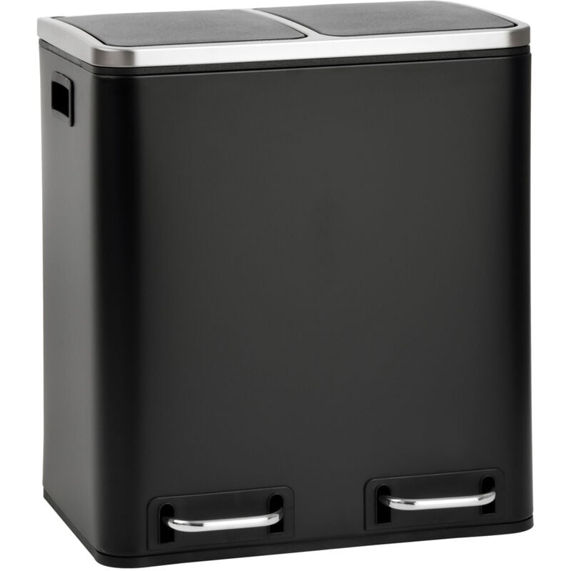 Svita - TM2X15 Poubelle Corbeille à papier 30L Poubelle de tri Noir