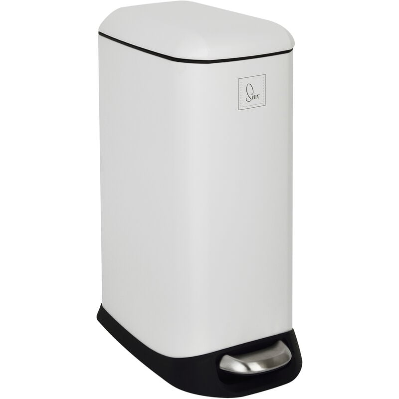 TS12 Poubelle à pédale Poubelle 12l incl. seau intérieur Pédale blanc - Svita