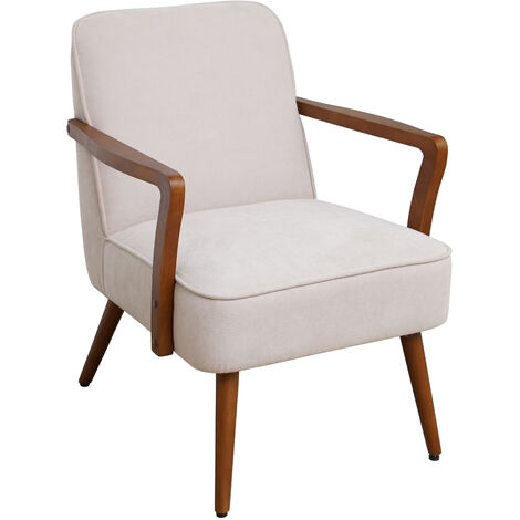 SVITA TUVA Fauteuil lounge Chaise d'accent vintage Salon Chambre Beige