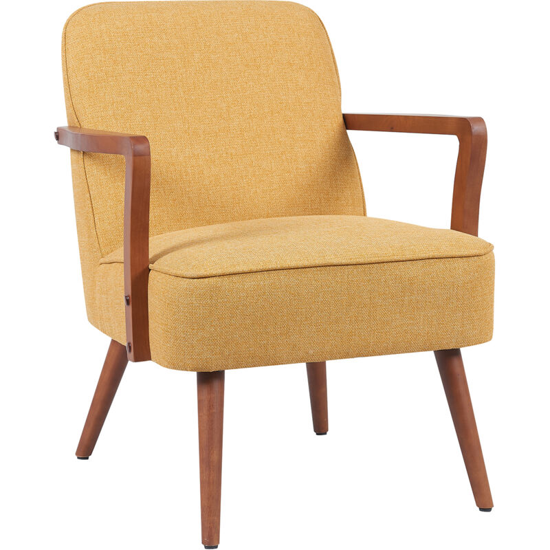 Tuva chaise longue chaise d'appoint vintage salon chambre jaune moutarde - Svita