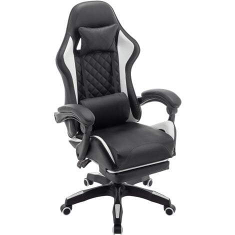 SVITA X-Stream chaise de jeu avec repose-pieds fauteuil de direction ergonomique blanc