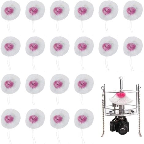 SVKBJROY 30 PCS Manchons de Lampe à Gaz Universels de Rechange pour Lampe à Gaz à Incandescence Manchons de Kérosène en Maille Légère avec Cordon pour Camping, Randonnée, Camping - Blanc et Rose