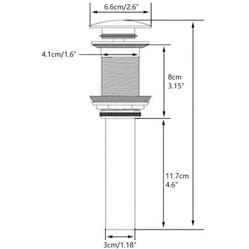 Svkbjroy - aiducho Bonde de Lavabo,Laiton Lavabo Déchets Moderne Pop Up Cliquez Clac Sprung Plug pas de fente Sans Débordement, Or Brossé