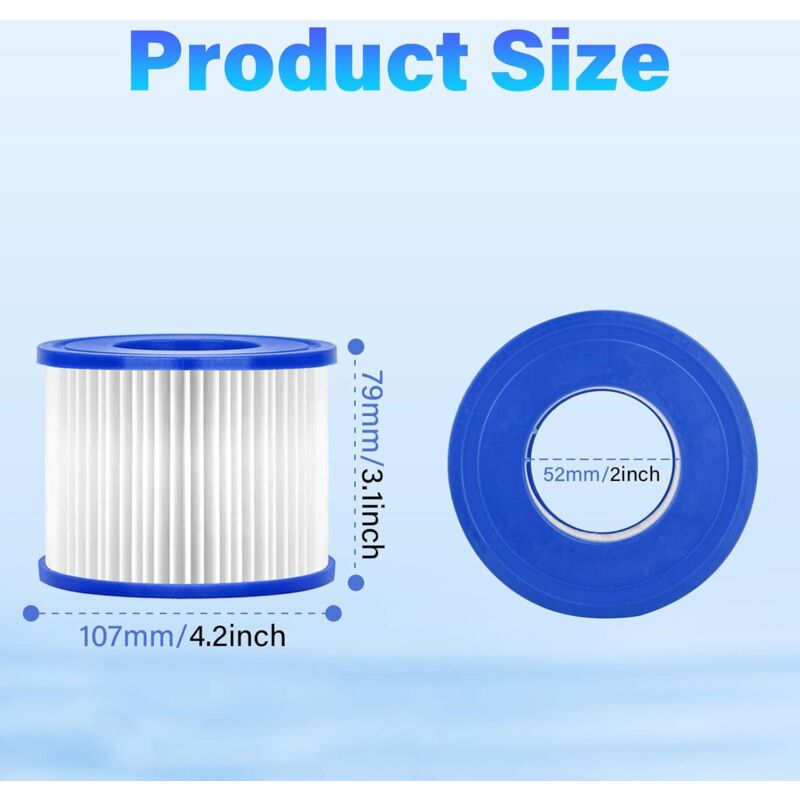 Aiducho Filtre de Piscine pour Bestway vi, Cartouches filtrantes de Rechange pour Piscine pour Bestway 58323, 4PCS