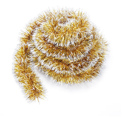 SVKBJROY Guirlande de Noel Sapin, 4pcs Guirlandes Tinsel Noël, Guirlande Sapin 2m, Guirlande Tinsel Métallique Scintillantes pour Mariage Anniversaire Fête Murs Fenêtres Sapin Decoration Noël - Or