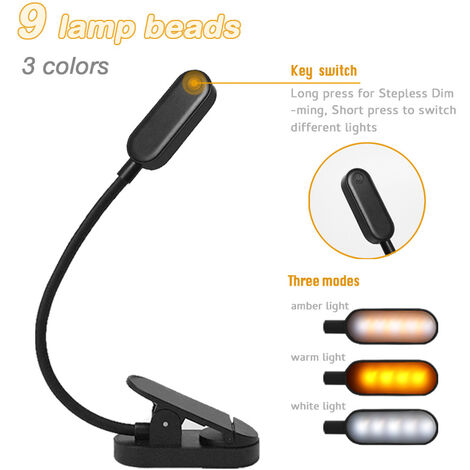 Lampada Luce A Led Con Clip Per Pc Notebook Lettura Usb Flessibile  Orientabile 